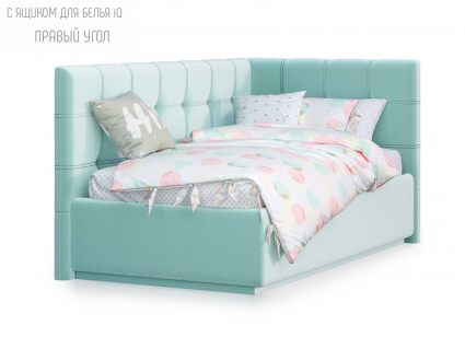 Кровать Nuvola Sabina угловая Velutto 14 (с подъемным механизмом) 160х190