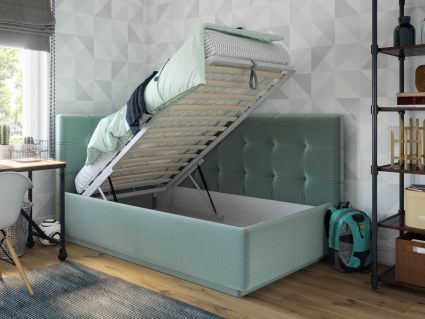 Кровать Nuvola Sabina угловая Velutto 14 (с подъемным механизмом) 160х190