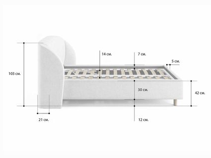 Кровать Сонум Valencia Рогожка Графит (с подъемным механизмом) 140х200