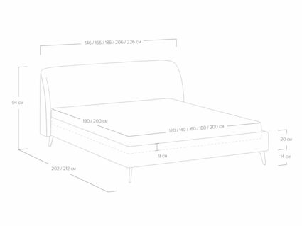 Кровать Сонум Rosa Рогожка Деним 120х200
