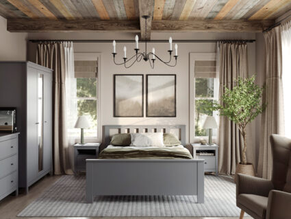 Кровать Гуд Лакк Сага серая 140х200