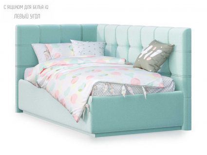 Кровать Nuvola Sabina угловая Velutto 14 (с подъемным механизмом) 160х190