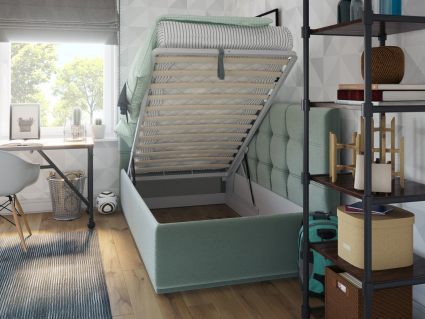 Кровать Nuvola Sabina угловая Velutto 14 (с подъемным механизмом) 160х190