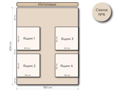 Кровать Mr.Mattress Site Box экокожа Brown 180х190