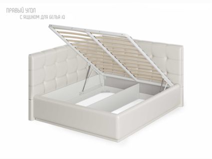 Кровать Nuvola Sabina угловая Velutto 26 (с подъемным механизмом) 120х200