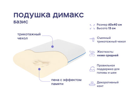 Одеяло Димакс Овечья шерсть всесезонное + подушка Димакс Базис + подушка Димакс Базис Макси 1427