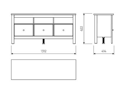 Тумба Гуд Лакк Сага 3 ящика белая 41х131
