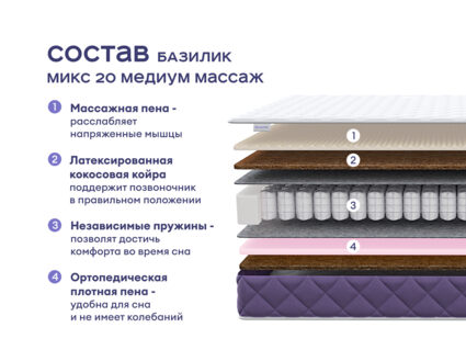 Кровать Димакс Левита + матрас Базилик Микс 20 медиум массаж 1425