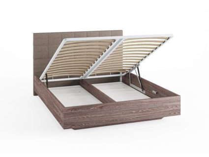 Кровать Сонум Luiza Ясень Ориноко + Кашемир Бежевый (с подъемным механизмом) 90х200