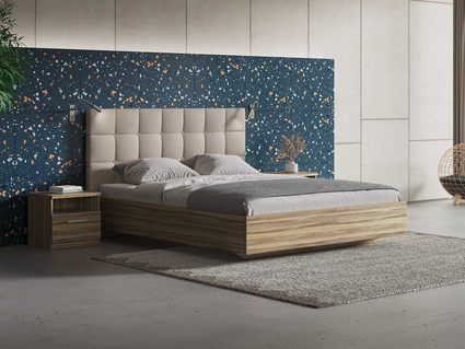 Кровать Сонум Luiza Ясень Ориноко + Кашемир Бежевый 80х190