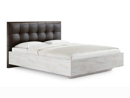 Кровать Сонум Vena Ясмунд + Экокожа Коричневая 80х200