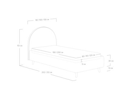 Кровать Сонум Roxy Эвита латте (с подъемным механизмом) 120х190