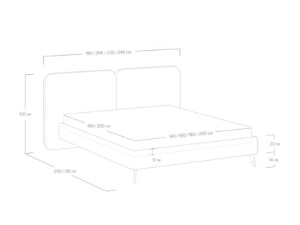 Кровать Сонум Brooklyn Рогожка Деним 160х200