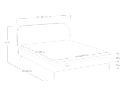 Кровать Сонум Katrin Микровелюр Кофе 140х190