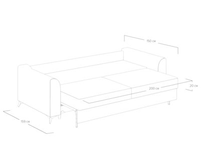Диван Сонум Dario Микровелюр кремовый Длина 240 см