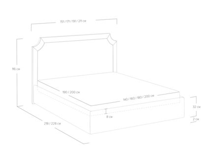 Кровать Сонум Eliot Лаунж Розовый 200х190
