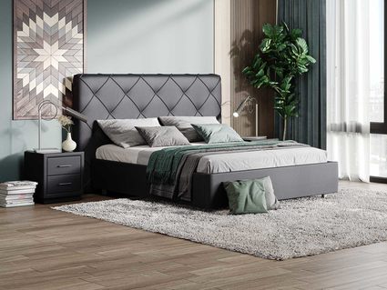 Кровать Сонум Manhattan Экокожа Коричневый (с подъемным механизмом) 140х200