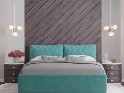 Кровать Nuvola Celeste Velutto 32 (с подъемным механизмом) 180х200