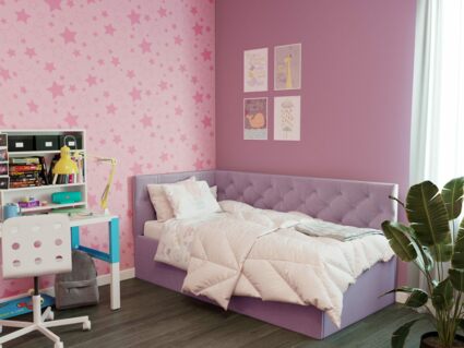 Кровать Димакс Бриони с подъемным механизмом 120x200 Велюр Velutto 33 уцененная