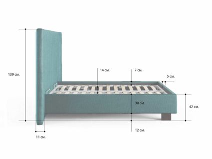 Кровать Сонум Barbara Кашемир Светло-серый 200х190
